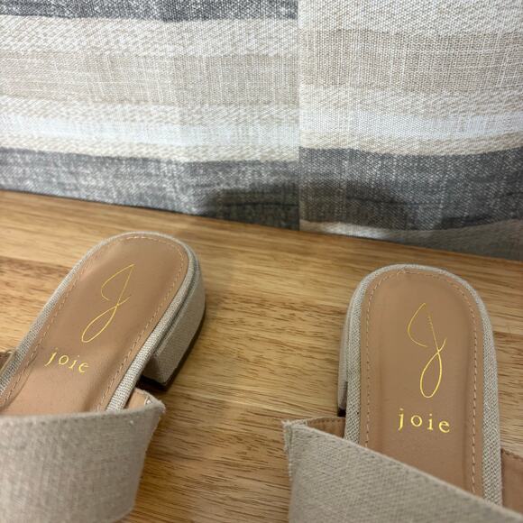 Joie Nolita Beige Linen‎ Square Toe Sandals Size 9.5 - Picture 6 of 9